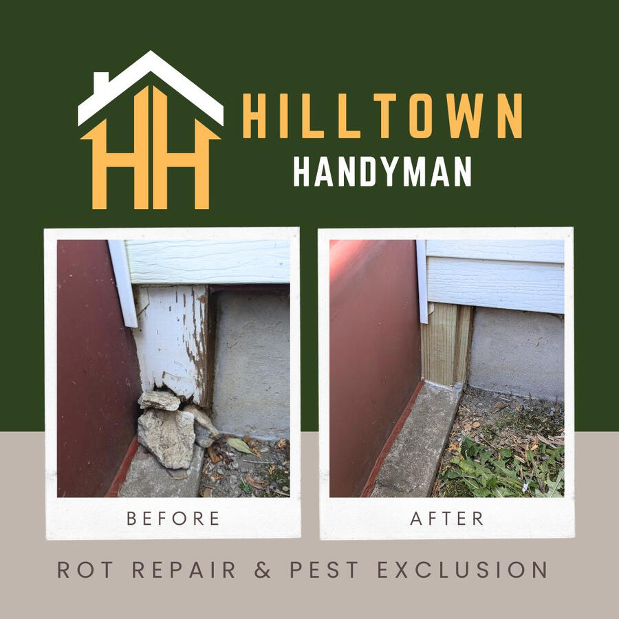 Before and after rot repair Before and after rot repair